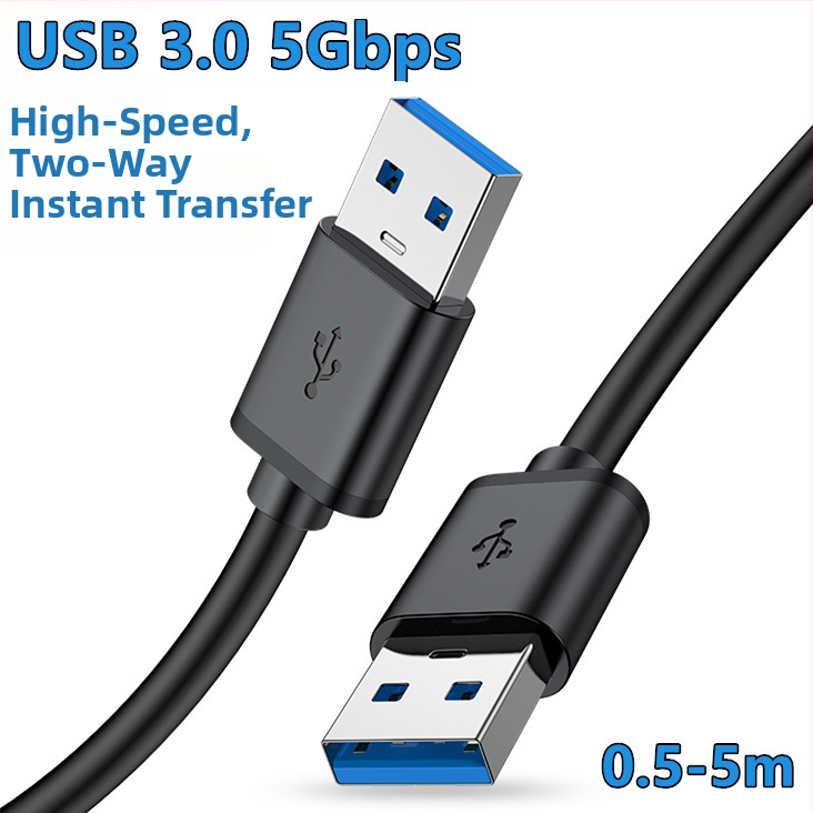 USB 3.0 dátový kábel, muž-muž, pre notebooky a externé pevné disky, dĺžka 1.5 m, vodič z cínovanej meďe