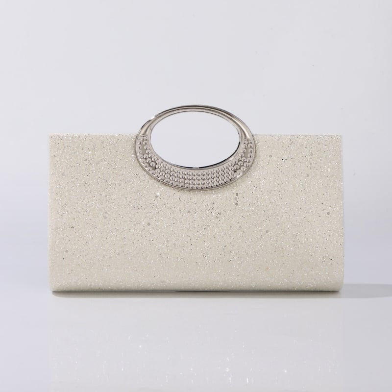 Geantă clutch de seară, poliester, formă orizontal pătrată, închidere magnetică, buzunar intern pentru documente