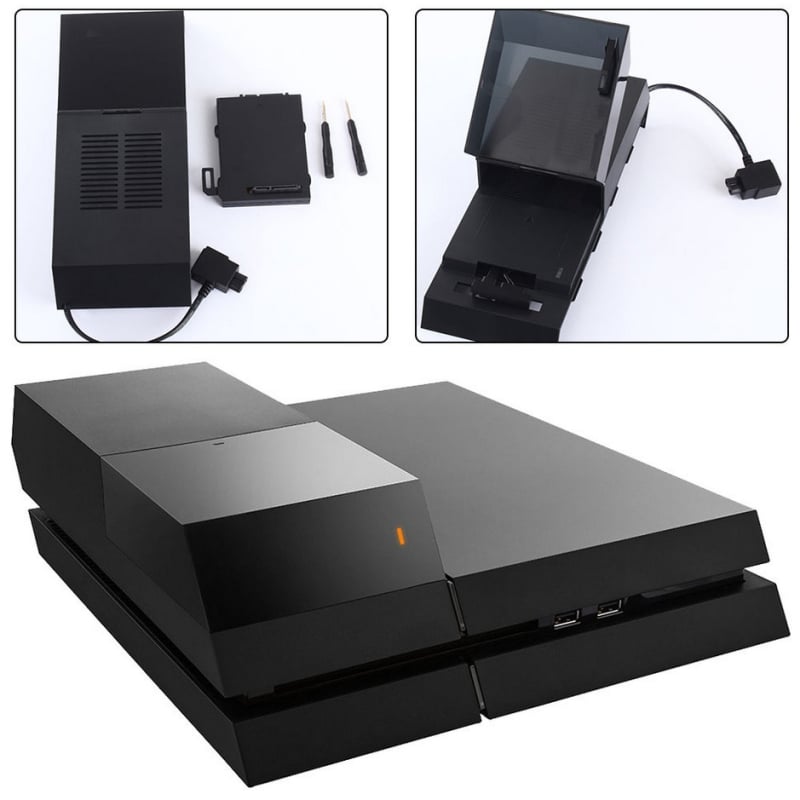 PS4 външен корпус за 3,5-инчов SATA твърд диск, поддържа до 6TB, ABS корпус