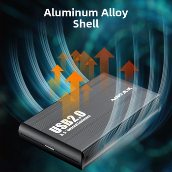 MAIWO K3502U2I IDE externý box pre HDD 3,5 palca, USB 2.0, hliníková zliatina + ABS kryt, podporuje až 2TB