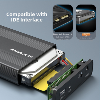 MAIWO K3502U2I IDE externý box pre HDD 3,5 palca, USB 2.0, hliníková zliatina + ABS kryt, podporuje až 2TB