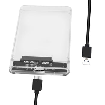 Vanjski prijenosni tvrdi disk, 1 TB, prozirno kućište s vidljivom unutarnjom strukturom, USB 3.0 sučelje