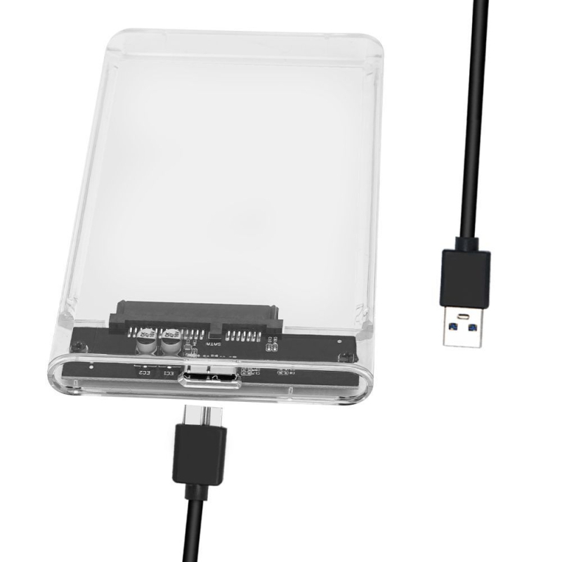 Vanjski prijenosni tvrdi disk, 1 TB, prozirno kućište s vidljivom unutarnjom strukturom, USB 3.0 sučelje
