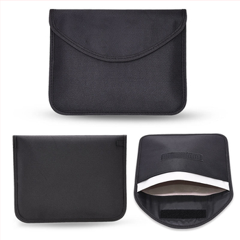 Geantă de mână cu protecție împotriva semnalelor 1704, material Oxford, anti-radiație, anti-localizare, anti-furt, pentru telefon mobil, chei, card magnetic, disc extern