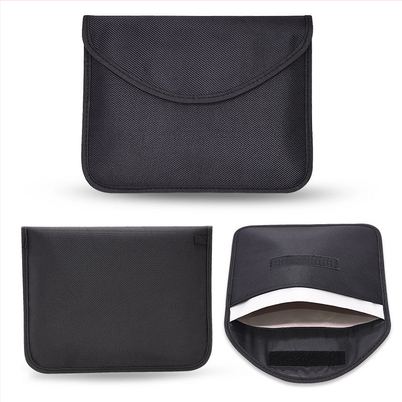 Geantă de mână cu protecție împotriva semnalelor 1704, material Oxford, anti-radiație, anti-localizare, anti-furt, pentru telefon mobil, chei, card magnetic, disc extern