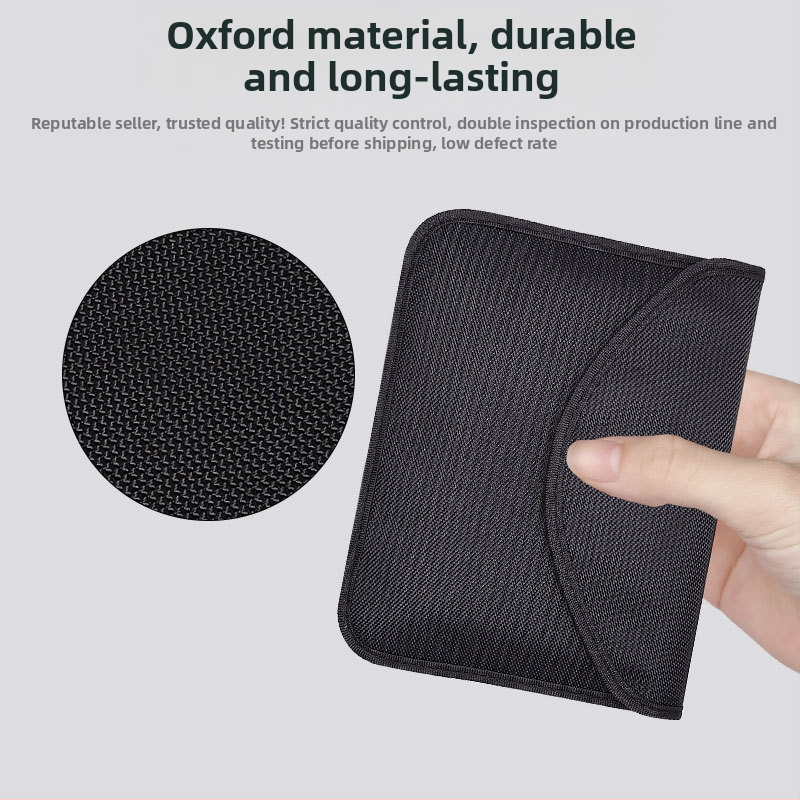 Geantă de mână cu protecție împotriva semnalelor 1704, material Oxford, anti-radiație, anti-localizare, anti-furt, pentru telefon mobil, chei, card magnetic, disc extern