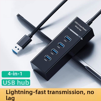 Alek USB 3.0 hub, 1–4 portov, rýchlosť prenosu 50–70 MB/s, dĺžka kábla 20 cm / 1,5 m, bez externého napájania