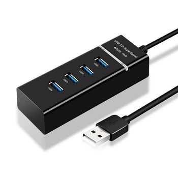 Alek USB 3.0 hub, 1–4 portov, rýchlosť prenosu 50–70 MB/s, dĺžka kábla 20 cm / 1,5 m, bez externého napájania