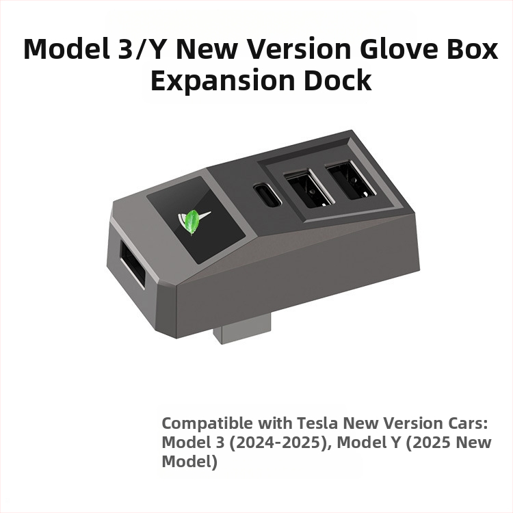 AH51 USB 3.0 4-portový hub pre glove box Tesla Model 3/Y (napájaný cez USB, bez externého napájania)