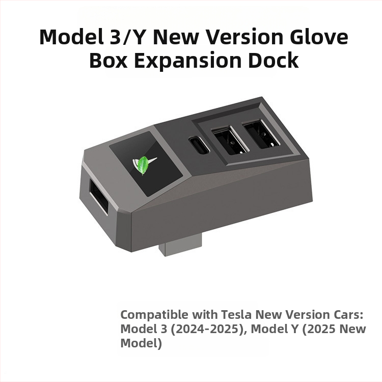 AH51 USB 3.0 4-portový hub pre glove box Tesla Model 3/Y (napájaný cez USB, bez externého napájania)