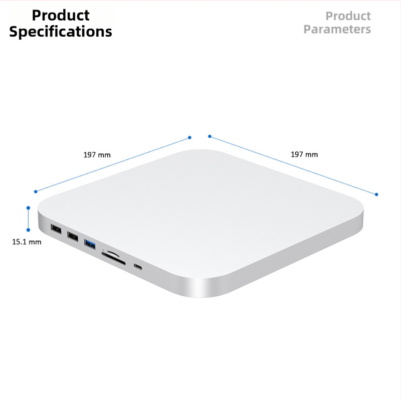 Mac Mini hub docking stanica USB-C 10Gbps, napájanie cez zbernicu, model 25M