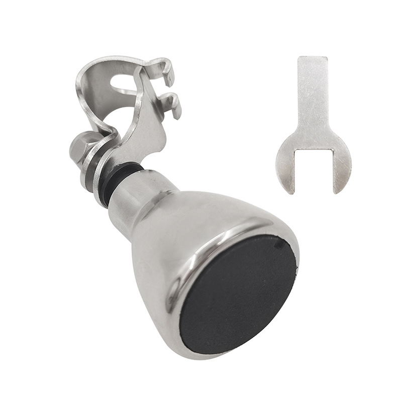 316 nerūsējošā tērauda stūre ar vēršanas rokturi, neilona virsma, cilindriskā pamatne, norādes kulas rokturis un palīgpower ball ierīce