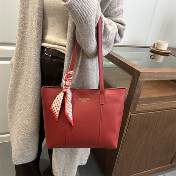 Geantă Tote din PU, formă orizontală pătrată, închidere cu fermoar, două mânere, design unisex