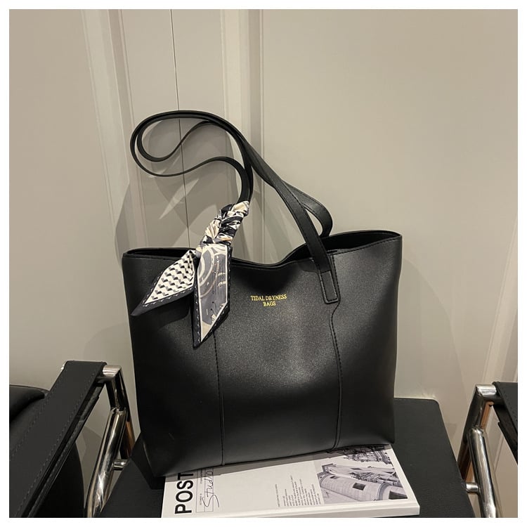 Geantă Tote din PU, formă orizontală pătrată, închidere cu fermoar, două mânere, design unisex