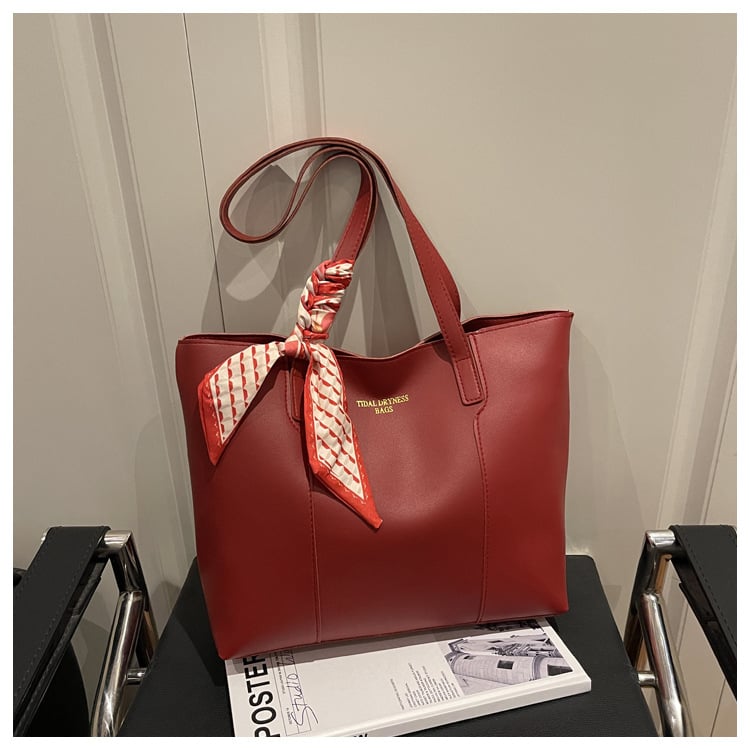 Geantă Tote din PU, formă orizontală pătrată, închidere cu fermoar, două mânere, design unisex
