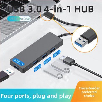 USB 3.0 4-portový hub s externým napájaním, 5 Gbps, kábel 0,15 m (model Hub-004)