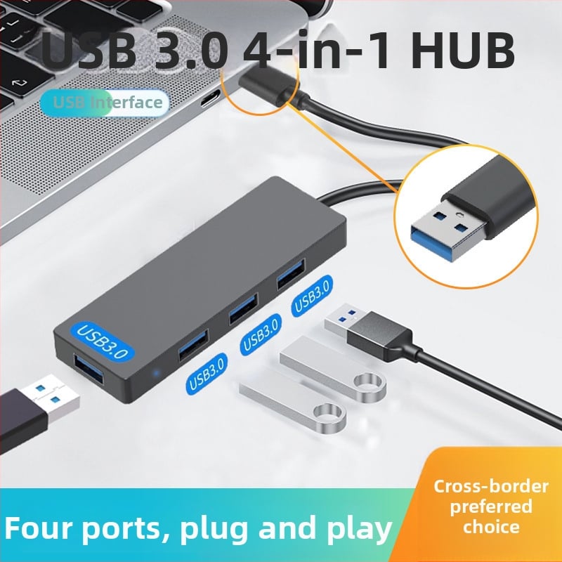 USB 3.0 4-portový hub s externým napájaním, 5 Gbps, kábel 0,15 m (model Hub-004)