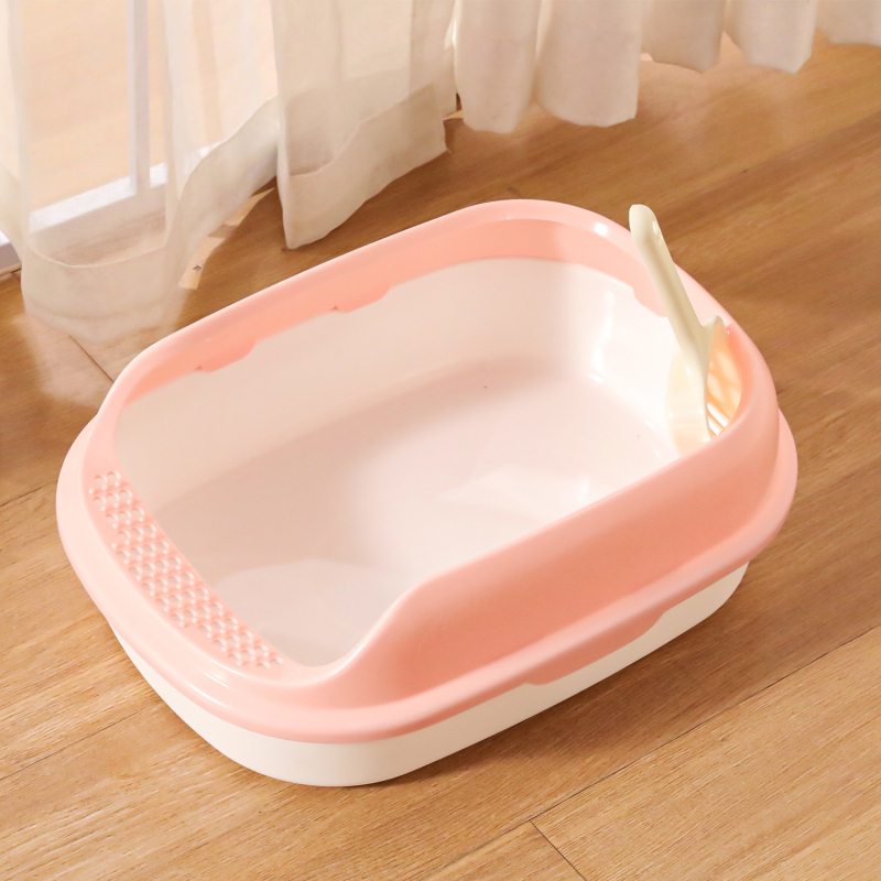 HAWoo fél-zárt macskaalomtálca, magas oldalakkal, repedésálló, négyzetes kialakítás, PP anyag