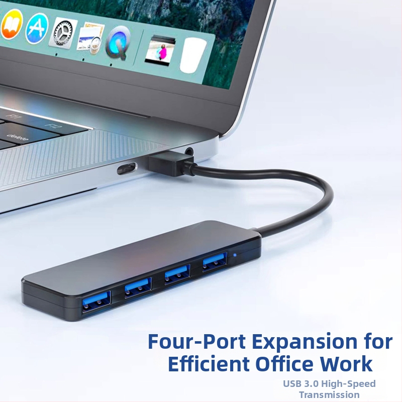 USB 3.0 hub s 4 portovima, razdjelnik jedan na četiri, 5Gbps, kabel 20 cm, napajanje preko USB