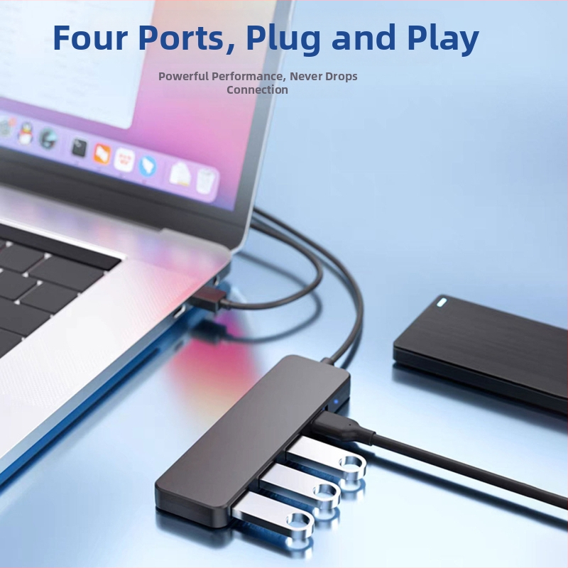 USB 3.0 hub s 4 portovima, razdjelnik jedan na četiri, 5Gbps, kabel 20 cm, napajanje preko USB