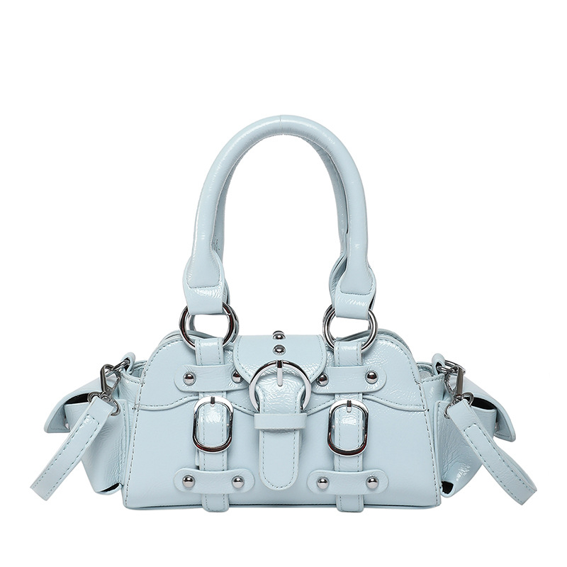 PU motorkárska taška s polyesterovou podšívkou, magnetické zapínanie, zipsová priehradka a vrecko na telefón, horizontálny štvorcový tvar, na každodenné použitie, jar 2025