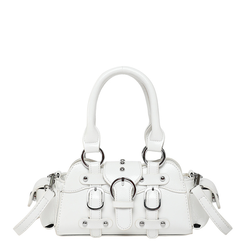 PU motorkárska taška s polyesterovou podšívkou, magnetické zapínanie, zipsová priehradka a vrecko na telefón, horizontálny štvorcový tvar, na každodenné použitie, jar 2025