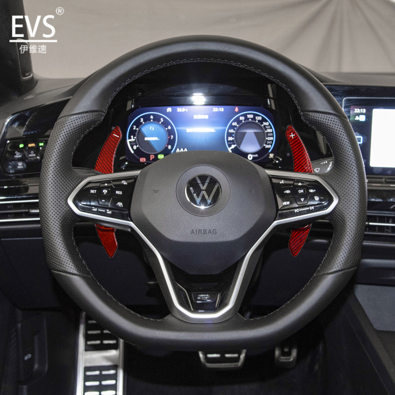 Karbonske poluge za mijenjanje brzina za Volkswagen Golf 8 — Materijal: karbonsko vlakno; Kompatibilnost: Golf 8; Prilagodba: Da; Ispis logotipa: Da