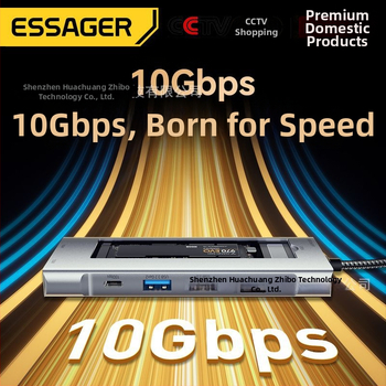 ESSAGER 8-in-1 rozširujúca dokovacia stanica s USB HUB a M.2 SSD skrinkou - USB 3.2 Gen2, 10 Gbps