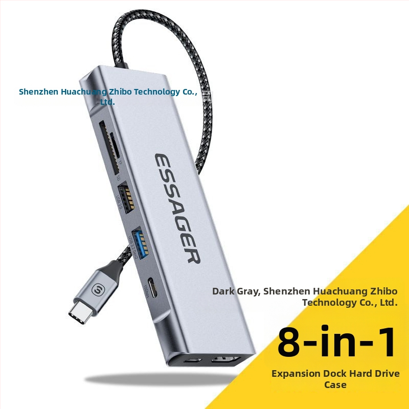 ESSAGER 8-in-1 rozširujúca dokovacia stanica s USB HUB a M.2 SSD skrinkou - USB 3.2 Gen2, 10 Gbps