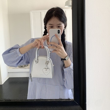 Geantă de damă din PU în formă de scoică, stil stradal, închidere cu fermoar, buzunar interior cu fermoar