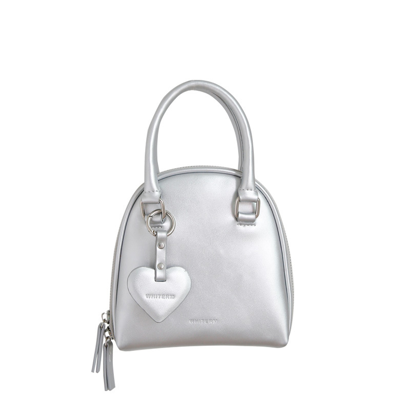 Geantă de damă din PU în formă de scoică, stil stradal, închidere cu fermoar, buzunar interior cu fermoar