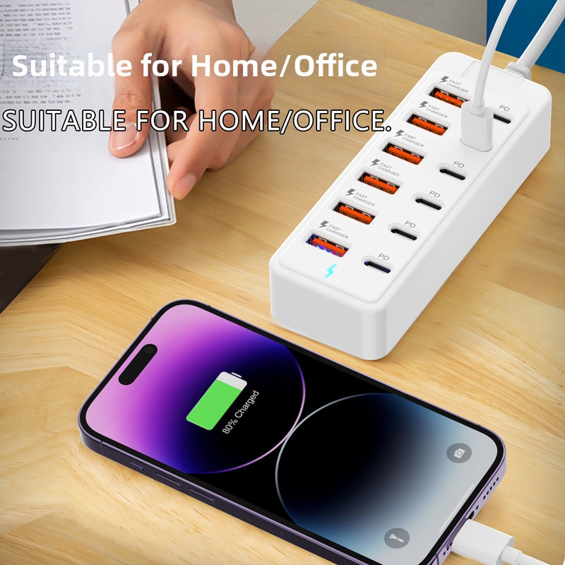 Docking stanica s 12 portov USB-C a USB, USB 3.0, 66W PD, 6 Type-C + 6 USB, 100 cm kábel