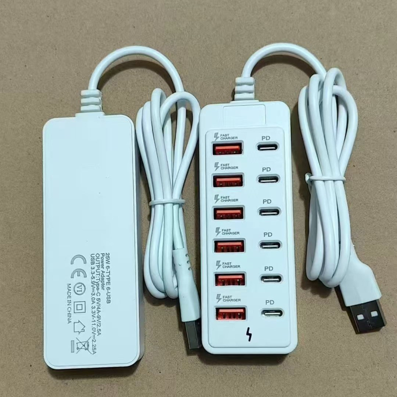 Docking stanica s 12 portov USB-C a USB, USB 3.0, 66W PD, 6 Type-C + 6 USB, 100 cm kábel