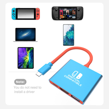 Dock USB-C HDMI HYC-336, 4K multi-out, 3 porturi HDMI, 20 Gbps