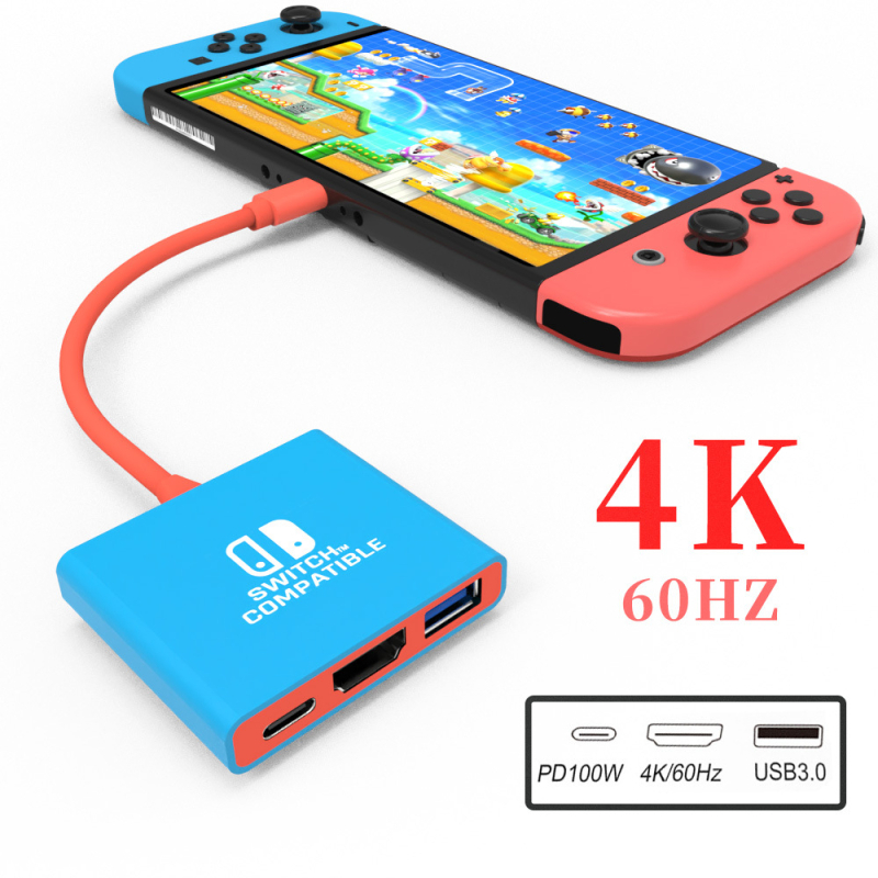 Dock USB-C HDMI HYC-336, 4K multi-out, 3 porturi HDMI, 20 Gbps