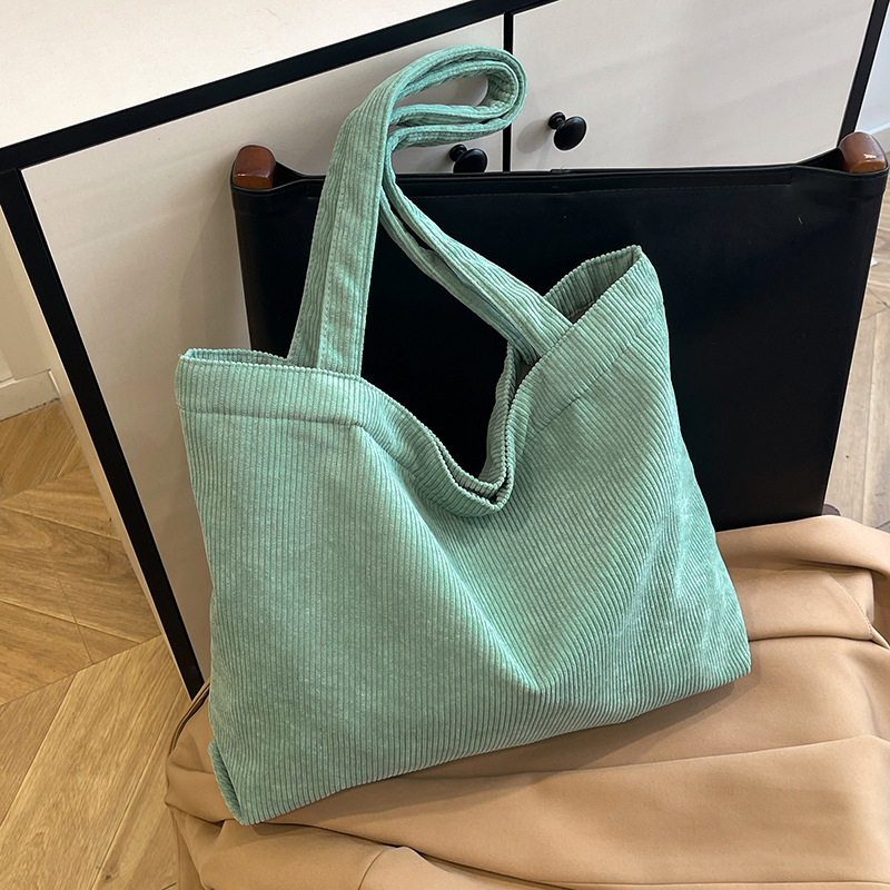 Бродирана Corduroy Tote чанта, ежедневна кръгла форма, цип, полиестерна подплата