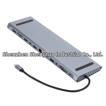 Type-C rozširovací hub a dokovacia stanica pre MacBook, 12-v-1 MST viacmonitorové zobrazenie, model AP-44, 5Gbps, externé napájanie