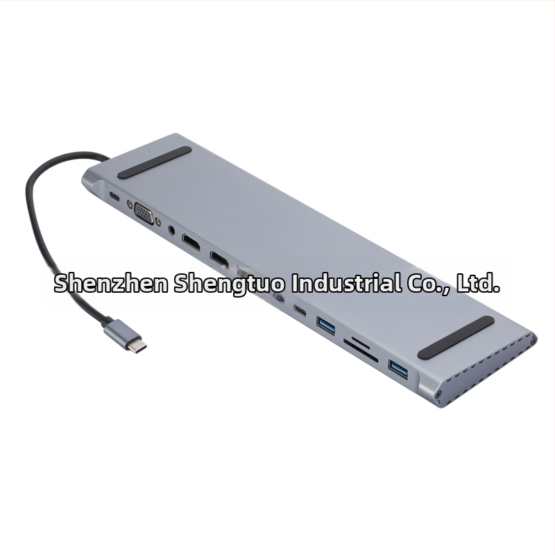 Type-C rozširovací hub a dokovacia stanica pre MacBook, 12-v-1 MST viacmonitorové zobrazenie, model AP-44, 5Gbps, externé napájanie