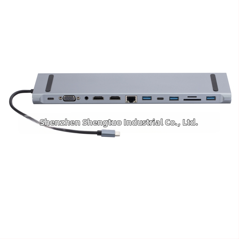 Type-C rozširovací hub a dokovacia stanica pre MacBook, 12-v-1 MST viacmonitorové zobrazenie, model AP-44, 5Gbps, externé napájanie