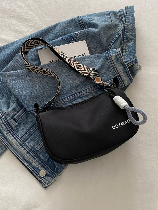 Dámska crossbody taška Dumpling - street trend, PU materiál, tvar vankúša, zipsové zapínanie, vrecko na telefón, polyesterová podšívka