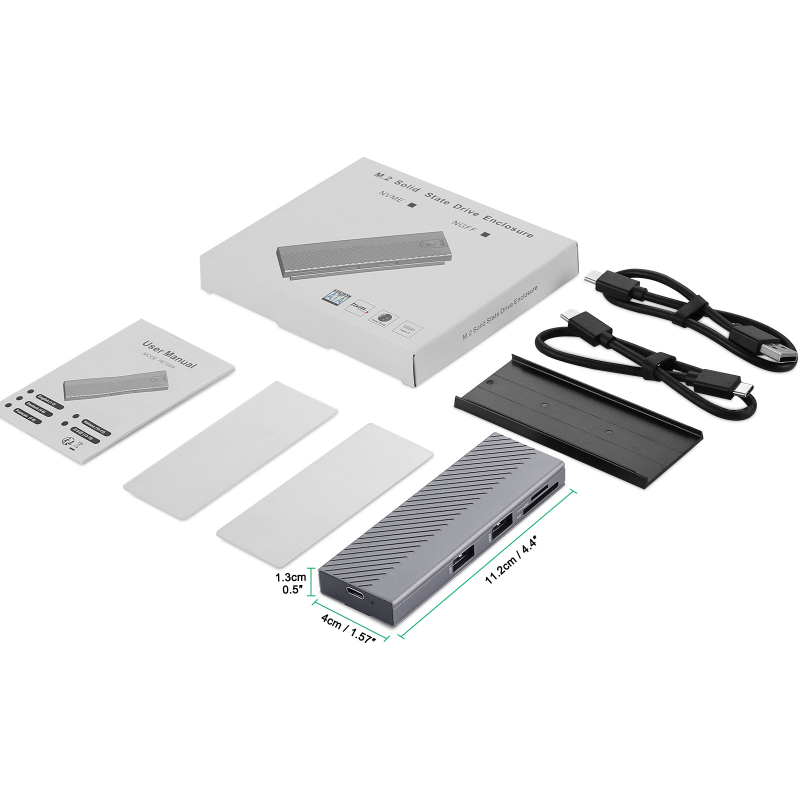 Carcasă SSD M.2 cu USB Type-C, 5120 MB/s, Alimentare externă, Model HE1009