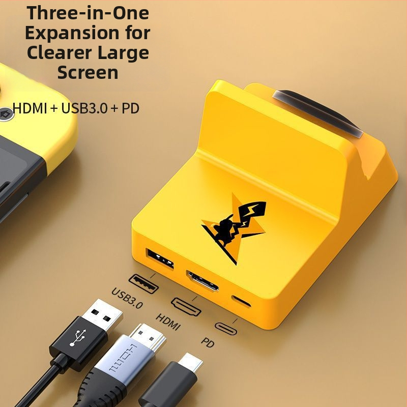 Nintendo Switch rozšírený dok s USB-C hubom so 3 portmi, 5 Gbps prenos, 150 mm kábel, napájanie cez USB (bez externej napájania)