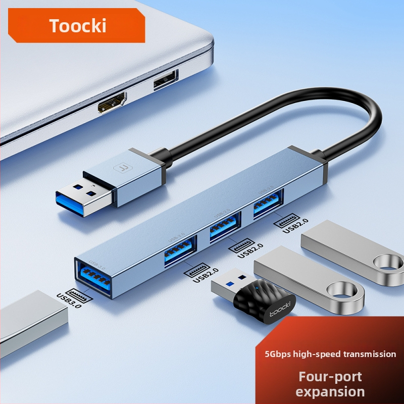 Toocki Pilot USB 3.0 4-portový hub, 5 Gbit/s, napájaný cez USB, kábel 0,1 m