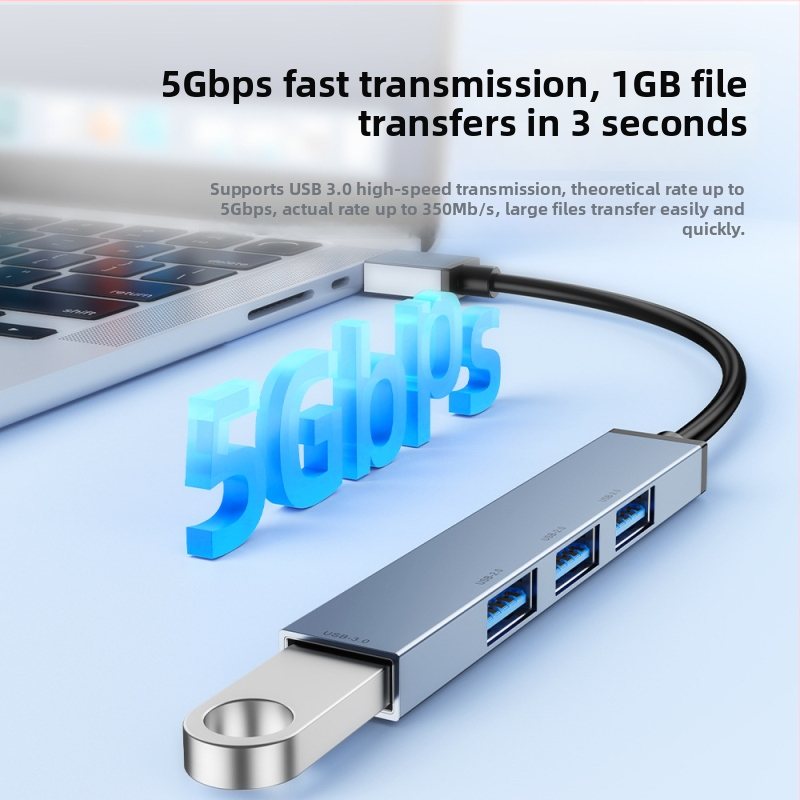 Toocki Pilot USB 3.0 4-portový hub, 5 Gbit/s, napájaný cez USB, kábel 0,1 m