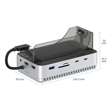 Mac mini M4 docking stanica a M.2 kryt na disk, stolové úložisko vo vertikálnej skrinke, 40 Gbps, model 61, bez externej napájania