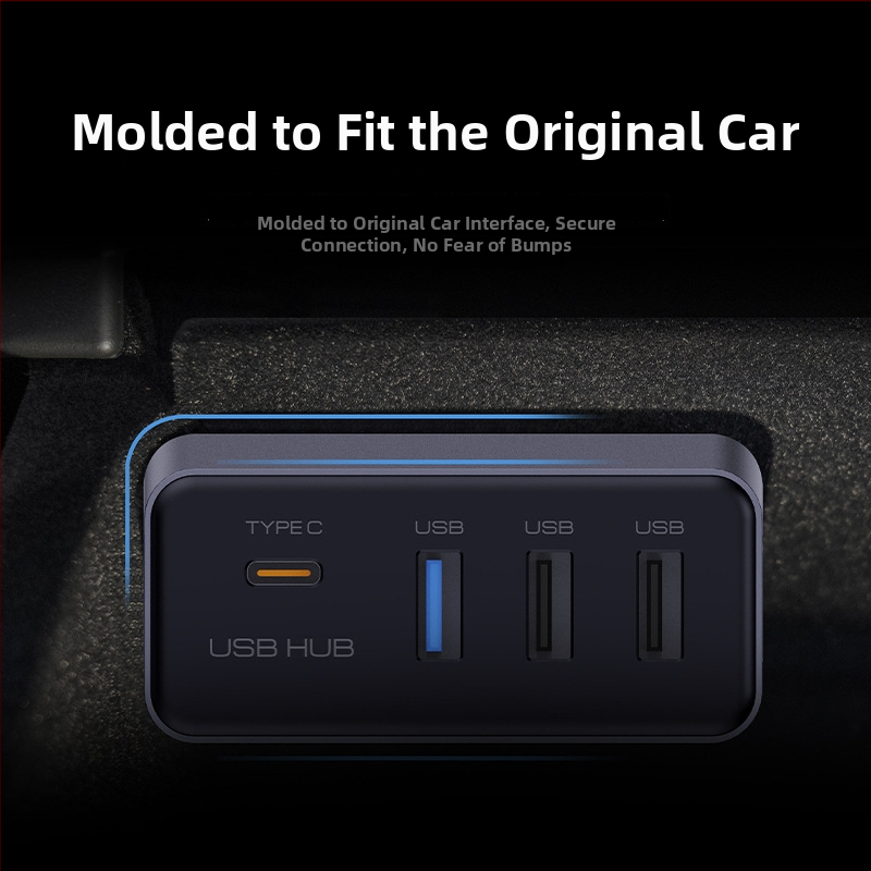 USB 3.0 rozšírenie centrálnej konzoly pre Tesla Model Y a obnovený Model 3, 4-portový hub pre glove box, Model T22, bez externého napájania