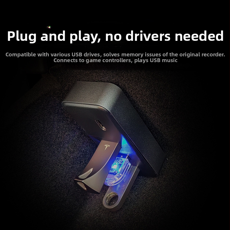 USB 3.0 rozšírenie centrálnej konzoly pre Tesla Model Y a obnovený Model 3, 4-portový hub pre glove box, Model T22, bez externého napájania