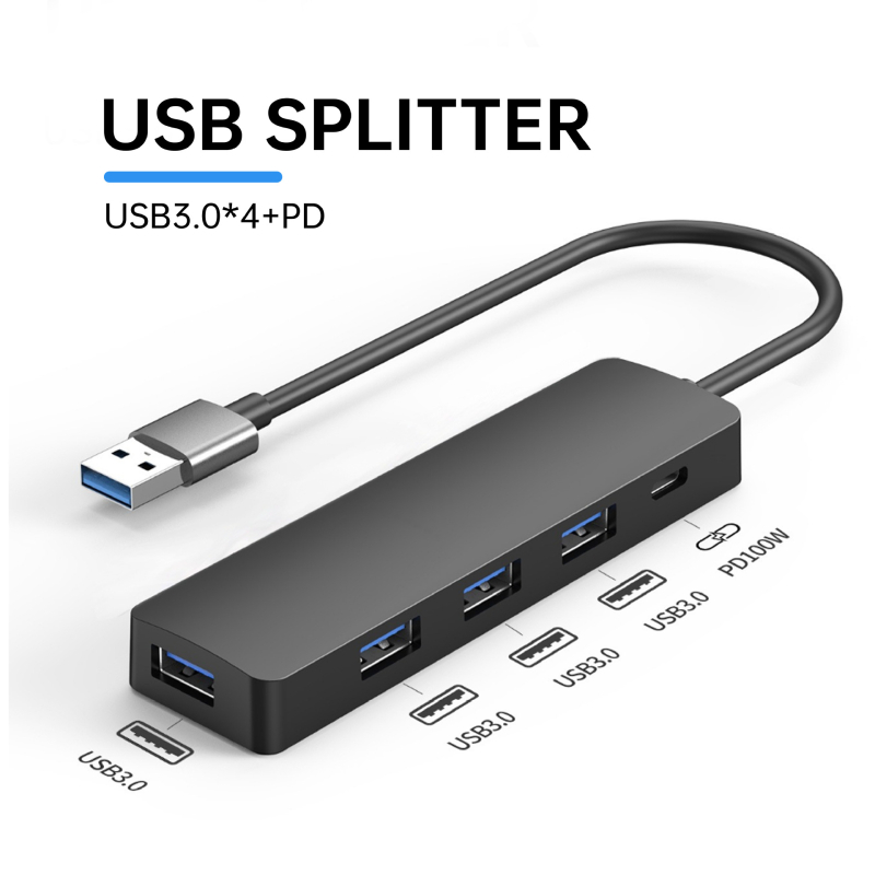 Stație de andocare USB 3.0 5 în 1 cu HDMI 4K60Hz, hub USB cu 3 porturi, cablu 0,15 m, fără alimentare externă