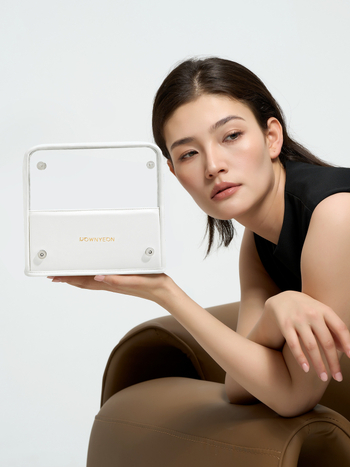 Langyan 2025 Torbica za četkice za šminku, Veliki kapacitet, Prenosna, Prozirni PU, Uspravna sa preklopnim pregradama