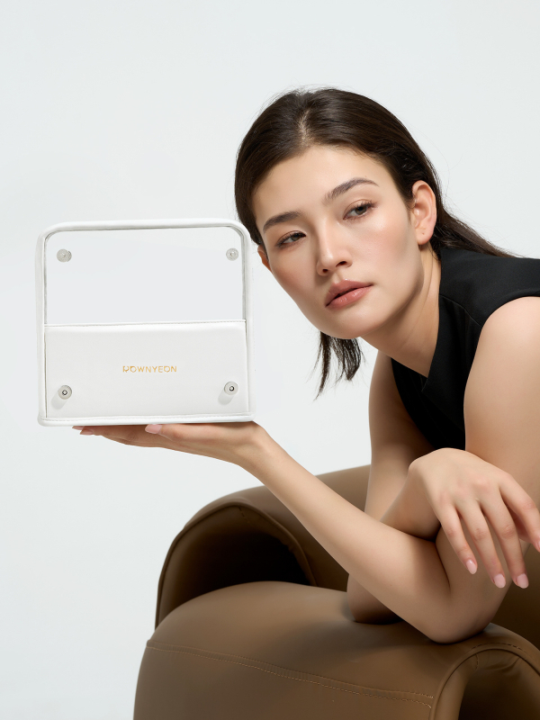 Langyan 2025 Torbica za četkice za šminku, Veliki kapacitet, Prenosna, Prozirni PU, Uspravna sa preklopnim pregradama